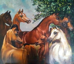 ARABIANS & OLIVE BRANCHES - Oil & Byzantine Tempera on Canvas.
