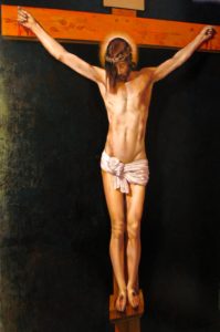Christ Crucified by Georgi Krumov Danevski, 2018 after by Velasquez, 1632. Dialogue with Masters Series. Location: Fruit of the Spirit Retreat, Ontario, Canada. 